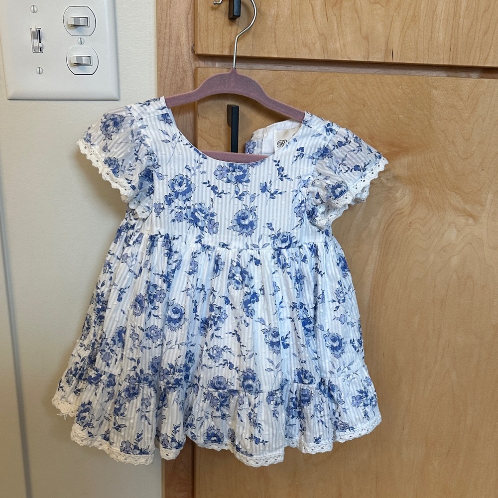 Rare Editiosn Blue Floral Baby Dress